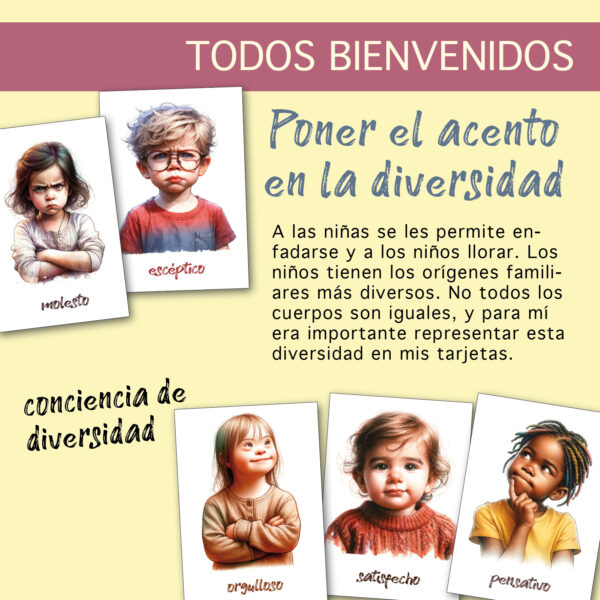 Recursos para la diversidad Material Sentimientos Preescolar