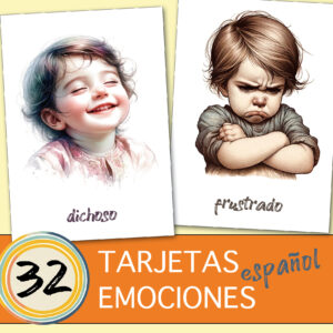 32 Tarjetas de Emociones para Niños | PDF Download (versión española)