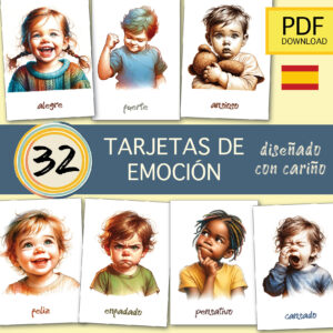 32 Tarjetas de Emociones para Niños | PDF Download (versión española)